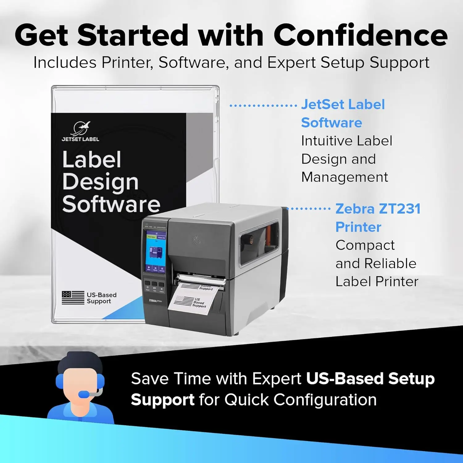 

New Industrial Barcode Printer Thermal Transfer Direct Thermal 203 DPI USB Serial Ethernet Bluetooth Tear Bar ZT23142-T01000FZ