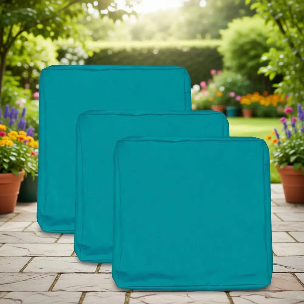 

Washable Outdoor Patio Seat Cushion Covers, Waterproof Replacement Covers for Furniture, 4-Pack, 24x24x4 Inches, Teal