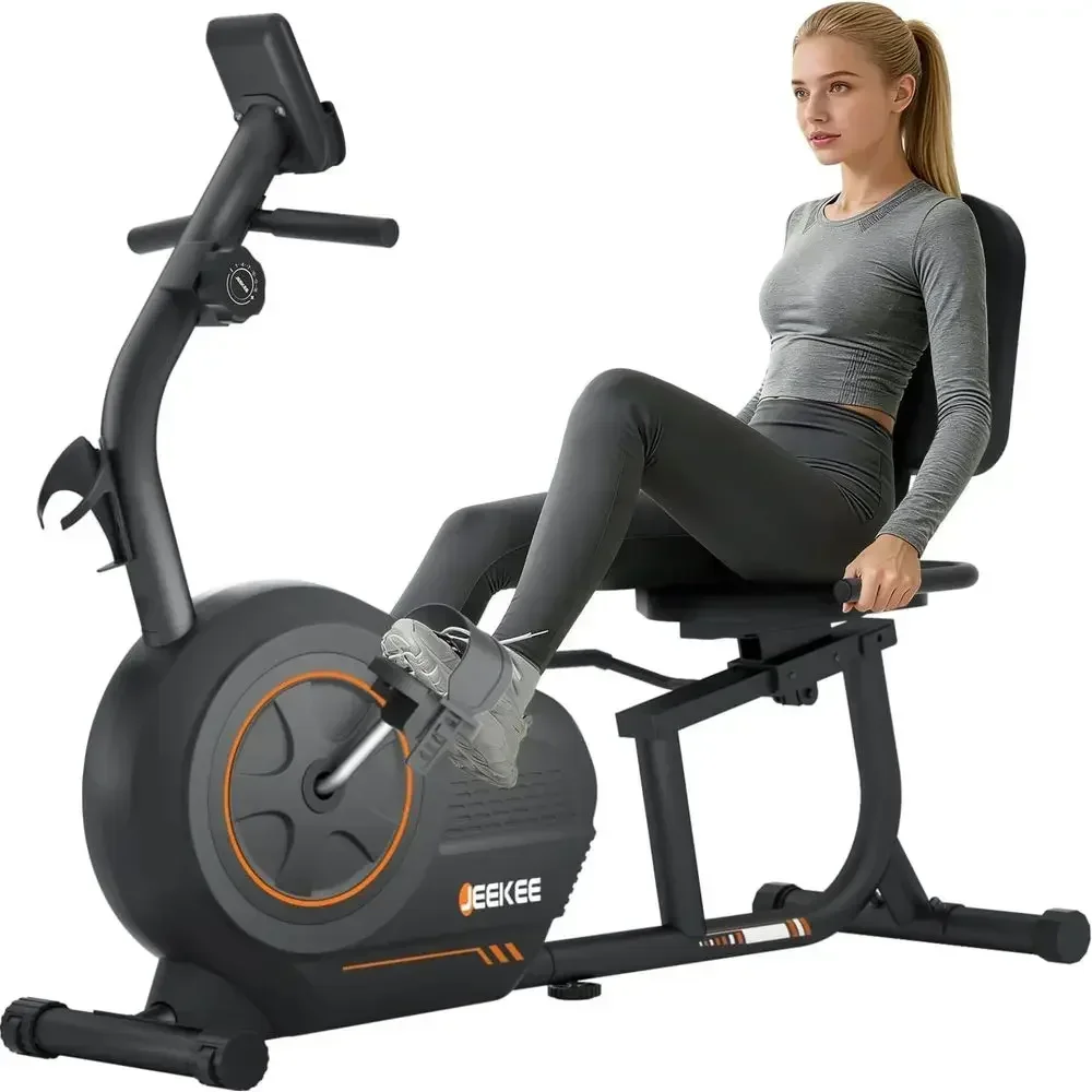 Heavy-Duty 400LB Capacity Magnetic Resistance Exercise Bike with 16 Levels, Heart Rate Monitor