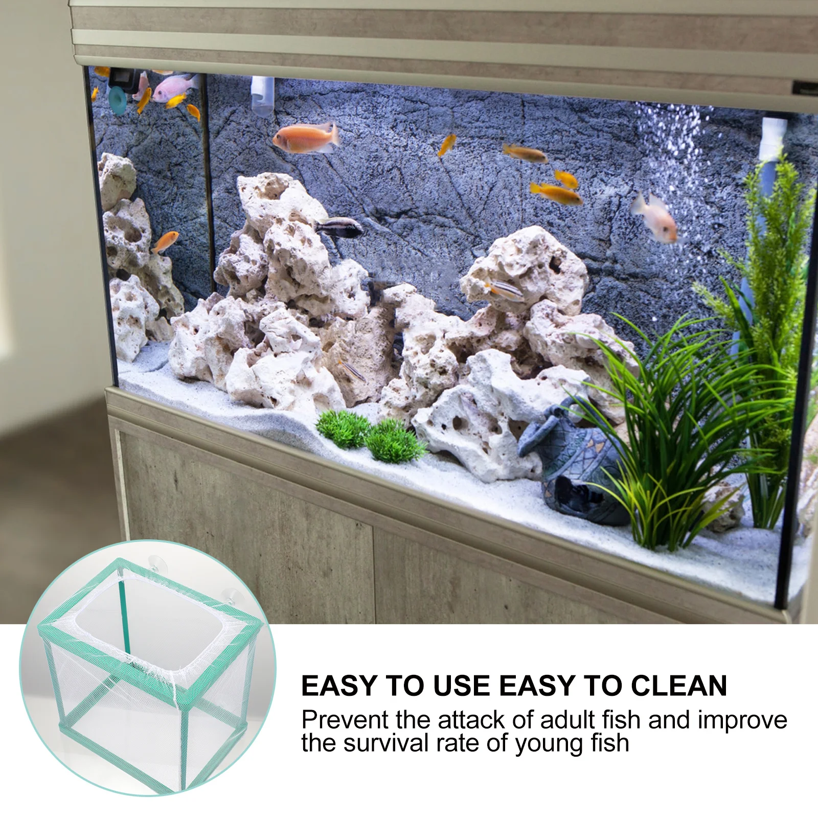 

Mesh Breathable Fish Breeding Box For Isolation Nursery Hatching Tank Aquarium Fish Breeding Protection Accessory