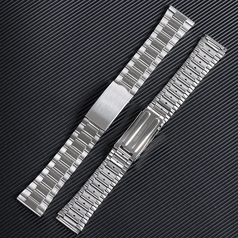 الفولاذ المقاوم للصدأ حزام (استيك) ساعة 12 مللي متر 14 مللي متر 18 مللي متر 20 مللي متر سوار معدني للطي مشبك العالمي حزام ساعة اليد الفضة الذهب للرجال النساء