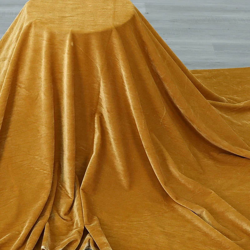 Brown Velvet Fabric Earthy Yellow Beige White Flannelette Conference Room Curtain Background Cloth Auditorium Cloth Customized