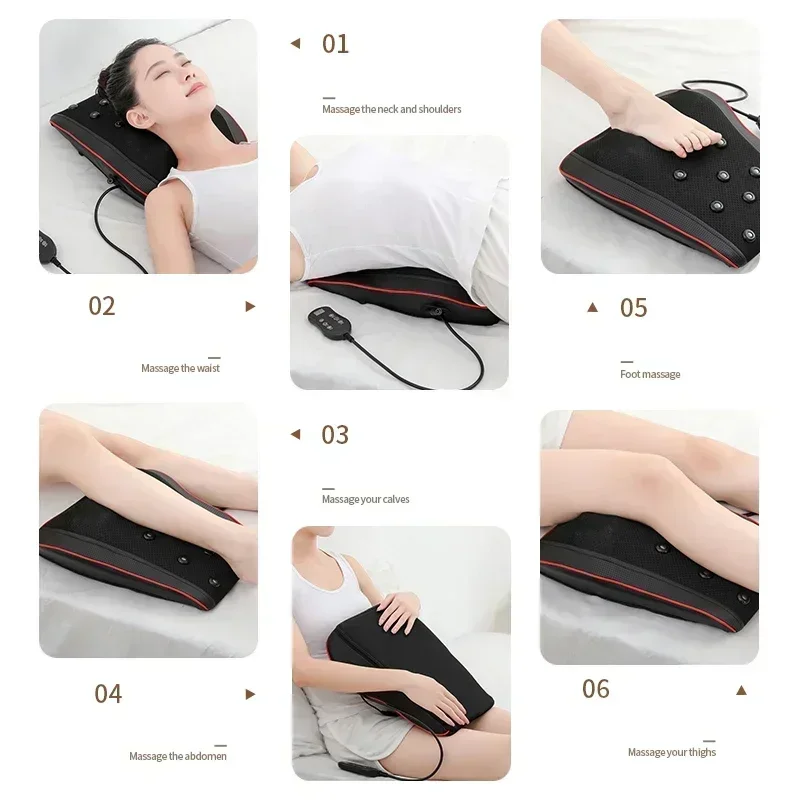 Cervical Spine and Waist Electric Multifunctional Folding and Kneading Home Massage Pad Office Massage Chair Pad Cushion Heating