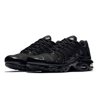 Nike Air Max Plus TN Triple Black Running Shoes Classic Fashion Jogging Outdoor Walking Sports Shoes Trainers Men Women Sneaker