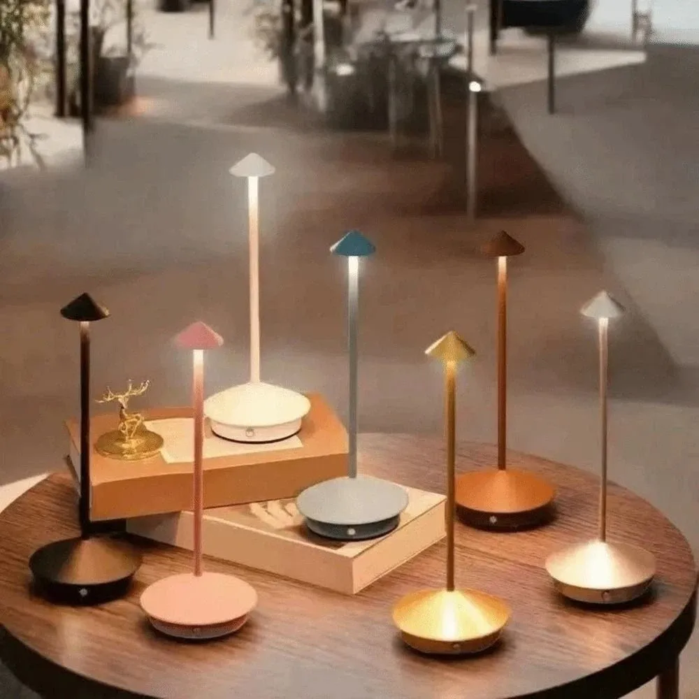 

Настольная LED-лампа с конусным основанием, сенсорным управлением, 3 режимами освещения, прикроватная лампа, креативная беспроводная атмосферная лампа