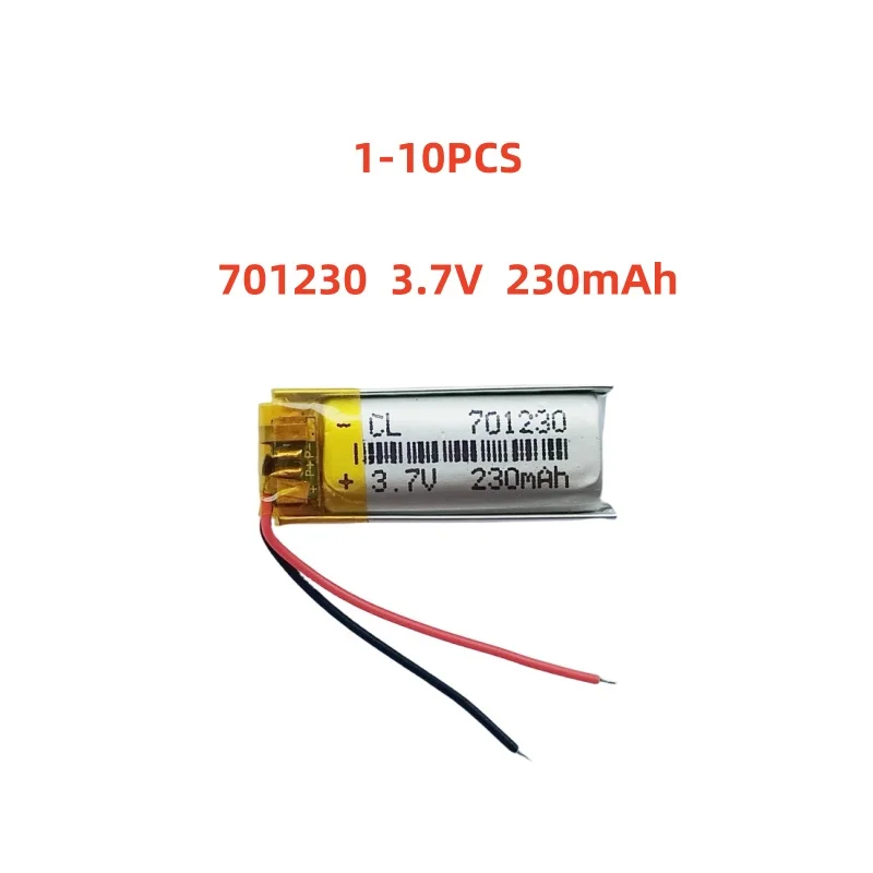 

701230 3.7V 230mAh Small Size Lipo Rechargeable Battery Lithium Polymer For MP3 Bluetooth MID headset headphone video pen
