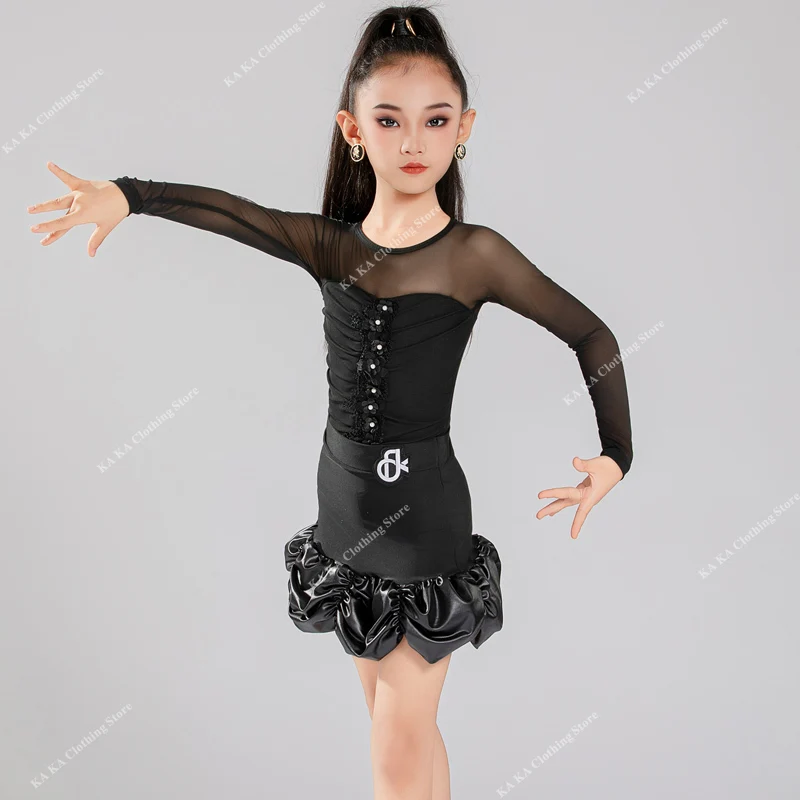 Cha Cha Rumba Samba Tango Latin Dans Jurk Meisjes Ballroom Dans Jurken Standaard Dans Rok Kinderen Latin Oefenjurk Kinderen