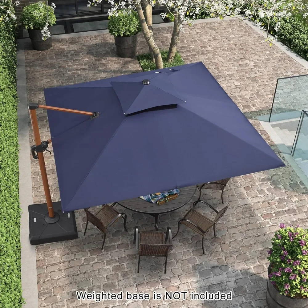 Outdoor Square Umbrellas Large Cantilever Umbrella Windproof Offset Umbrellas Heavy Duty Sun 10ft Patio Umbrella