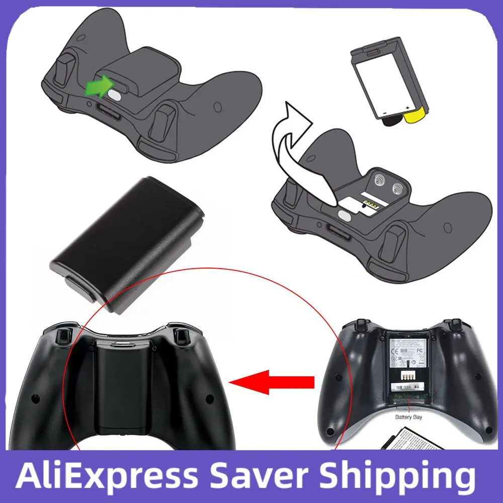 1/2pcs Battery Pack Cover Shell Case For Xbox 360 Wireless Controller Plastic Replacement Battery Pack Cover Shell For Xbox 360