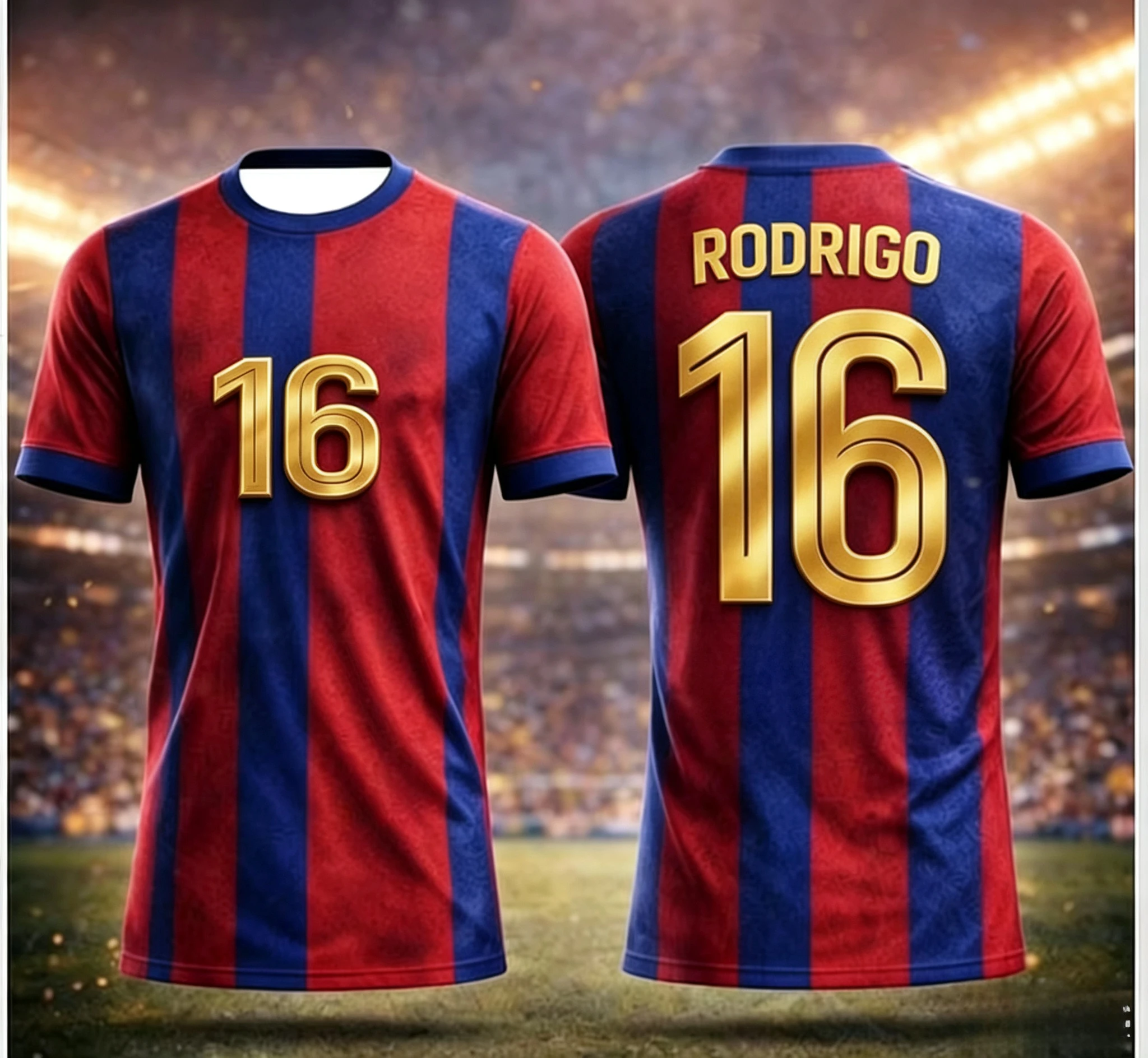 2026 Rodrigo # 16 Fußballtrikot, Herren Sommer Neues Barcelona Sport-T-Shirt, Atmungsaktives Schnelltrocknendes Trainings-Sweatshirt – Detail 6