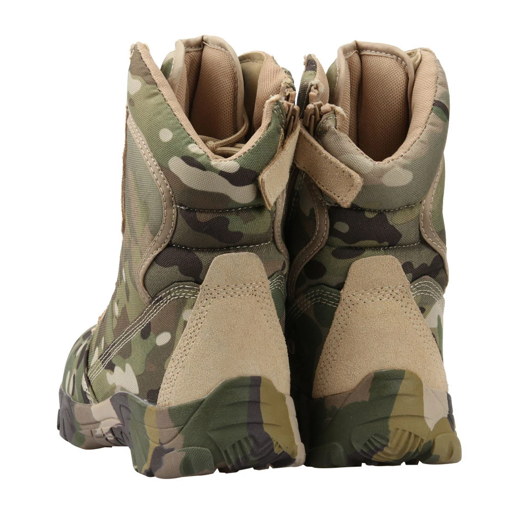 Jungle Camouflage Boots Hunting Hiking Boots Lightweight Camo Hiking Motorcycle Shoes for Men/women with Zipper Breathable