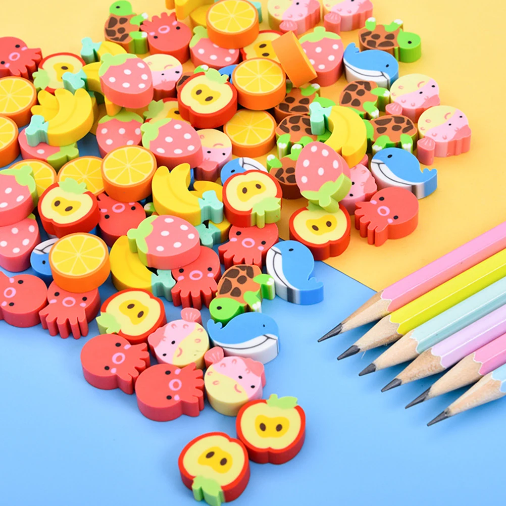 

3 Cans Mini Eraser Creative Stationery Erasers For School Error Correction Kids Pencil Rubber Clean Writing Marks (Random Color)