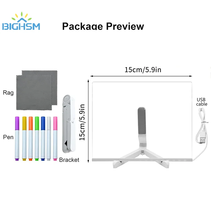 Lámpara LED creativa, tablero de notas para mensajes, tableros de dibujo USB borrables para niños, luz nocturna para dormitorio, regalo de cumpleaños para niños, lámpara de noche