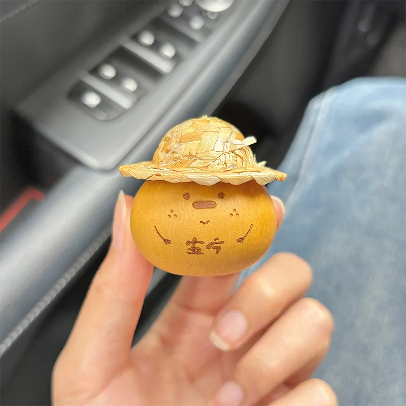Natural Gourd Handheld Craft Handmade Pyrography Lucky Gourd Small Twisted Decorative Ornament Gifts