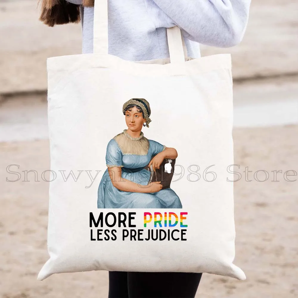 Movie Poster Pride and Prejudice Shopper Books Tote Bag Elizabeth and Darcy Book Library Lizzy Bennet Jane Austen Canvas Handbag