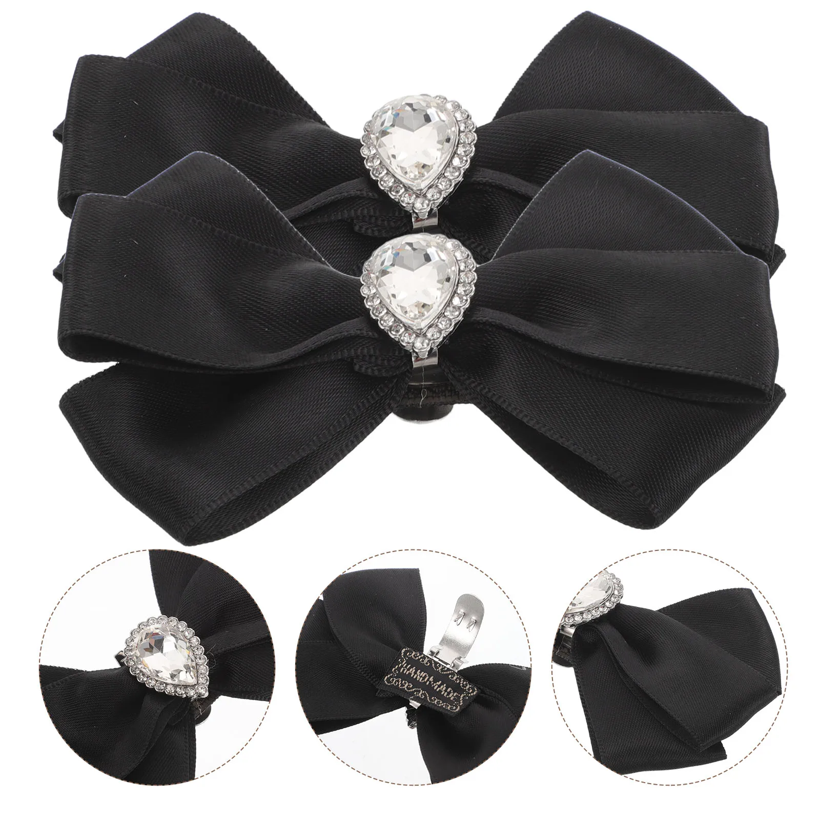 

1 Pair Bow Clips For Women High Heels Wedding Party Rhinestone Decorative Accessories Detachable Shoe Charm Removable Ornament