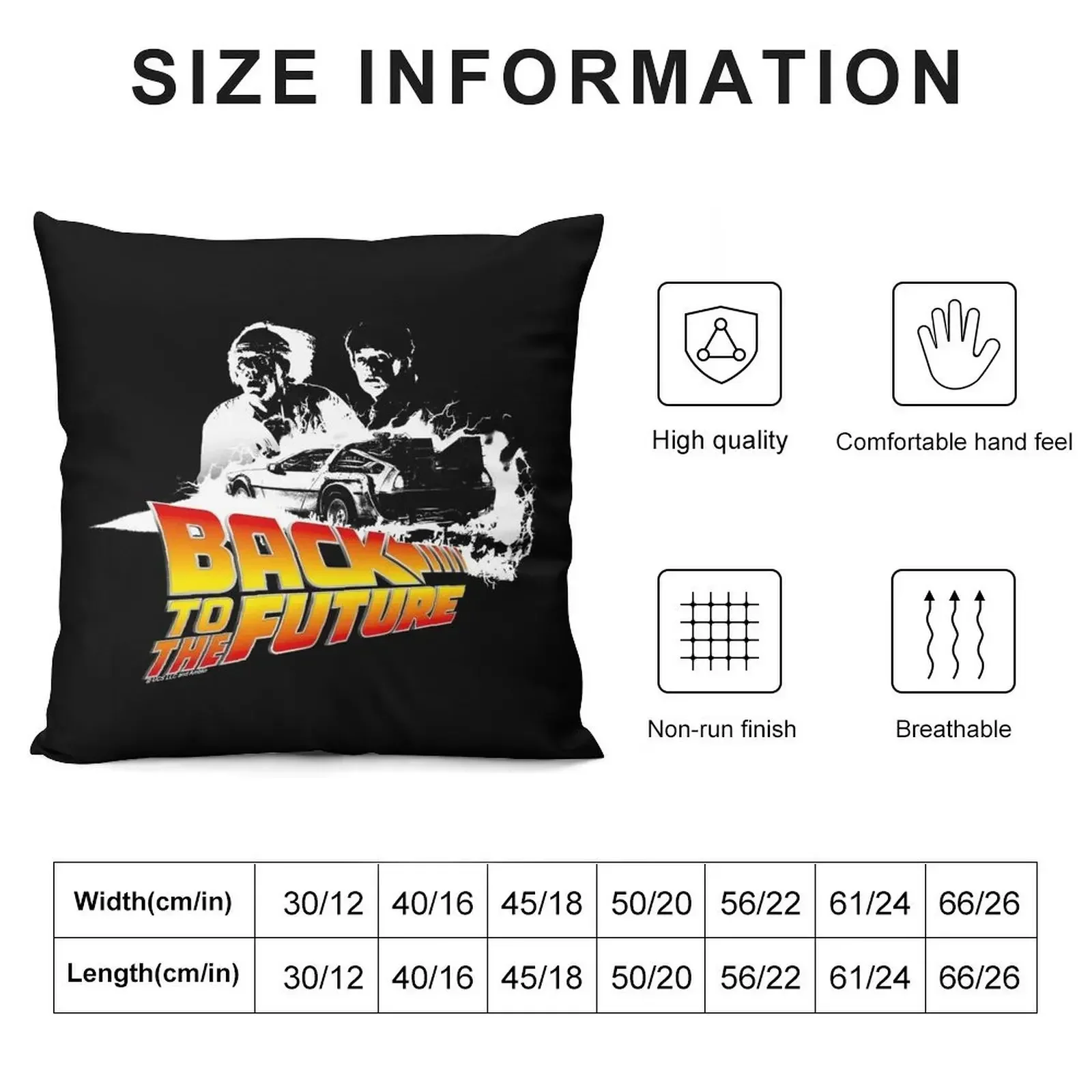 Back to the Future - DeLorean Fire Tracks, Marty and Doc Stencil Fan Art Throw Pillow Cushion Cover luxury sofa pillows pillow