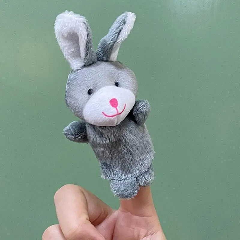 Fingerpuppen für Kleinkinder, gefülltes Häschen-Fingerspielzeug, 5er-Set, Plüsch, niedliche Tierpuppen, Puppe für Kinder, zeigt Spielzeit, Schulen