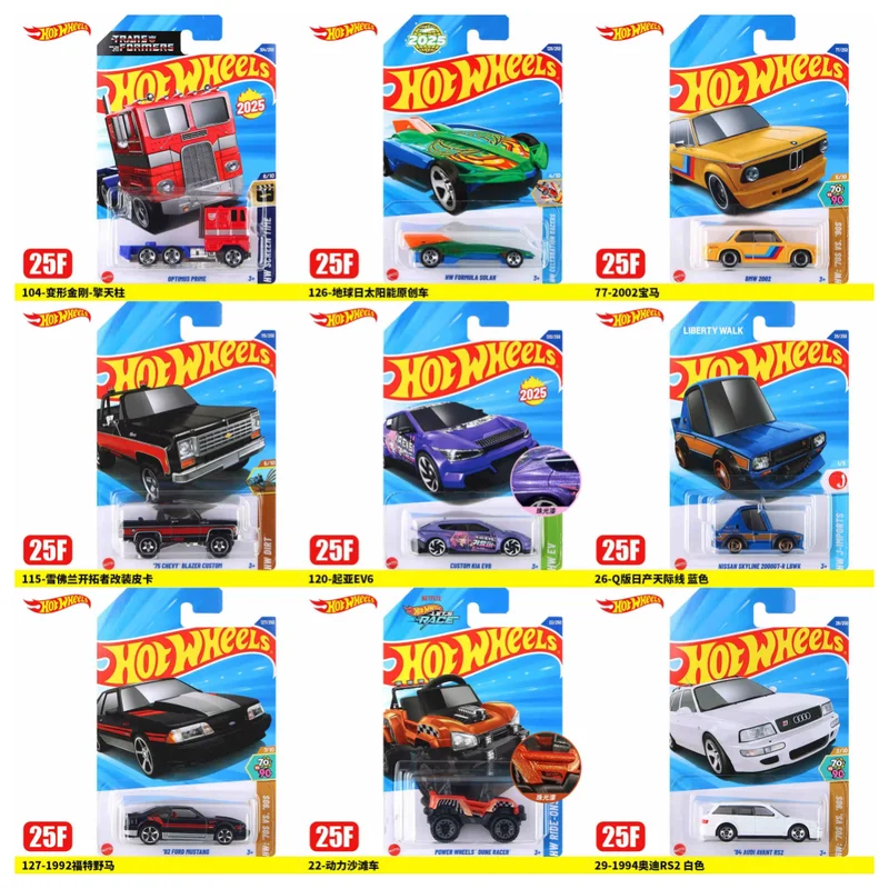 

2025F Оригинальный 1/64 Hot Wheels Car Diecast Transformers Optimus Prime Audi Avant BMW KIA EV6 Chevy Blazer Corvette Игрушка для мальчиков в подарок