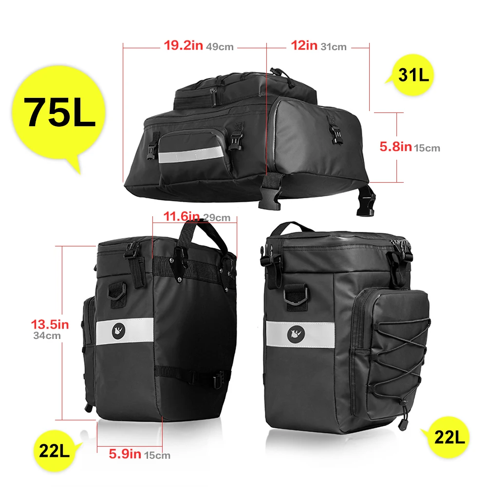 3 in1 borsa posteriore per bici multifunzionale borsa a tracolla per bicicletta impermeabile borsa da sella per bici portapacchi portapacchi