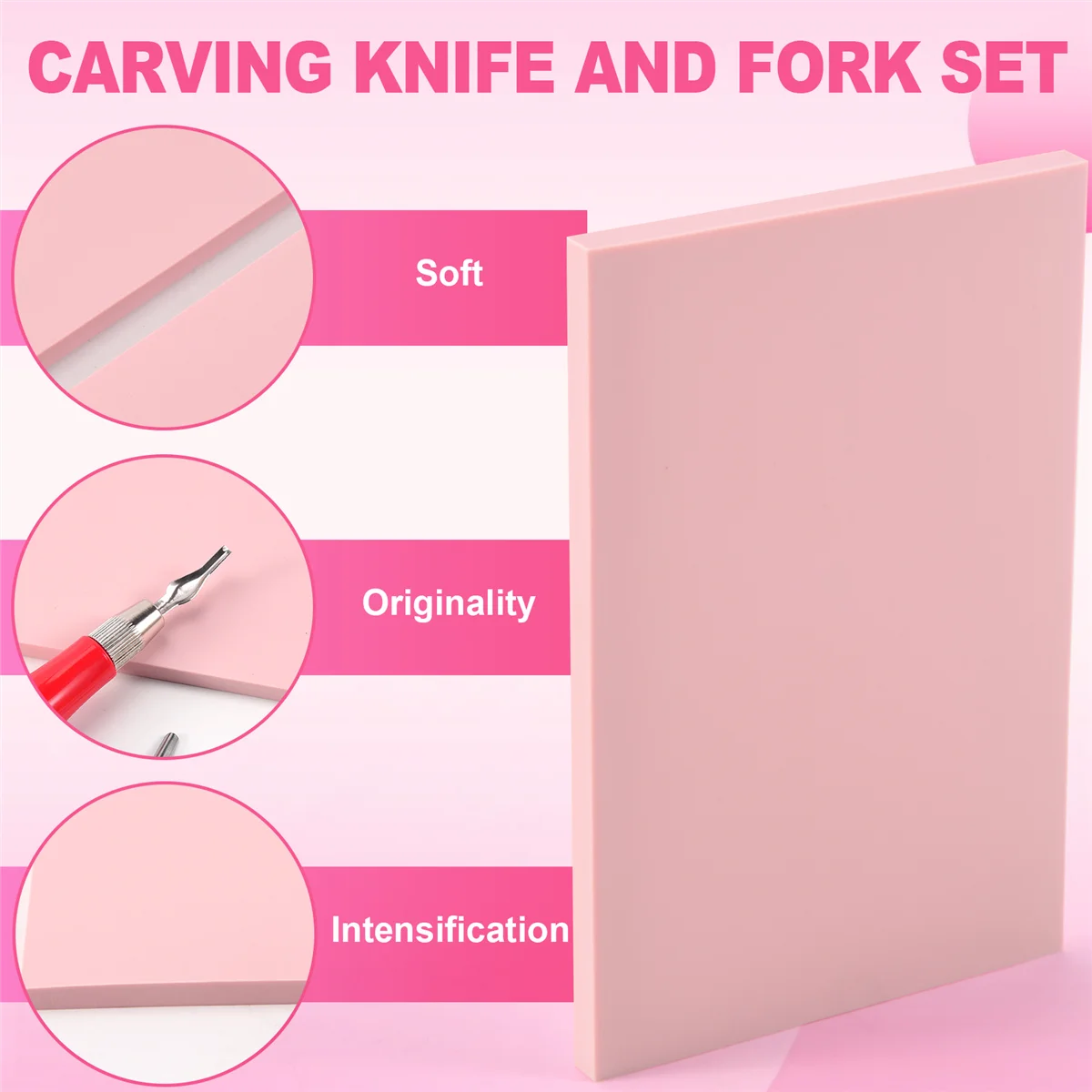 Rubber Stamp Making Kit,Block Printing Tool Kit,Linoleum Cutter with 6 Type Blades,Tracing Paper for Craft Stamp Carving