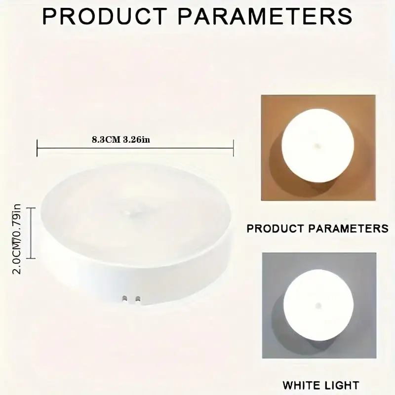 5-Piece 8-LED USB Rechargeable Motion-Sensing Night Light, Magnetic Wall Lamp, White/Warm White Light, Suitable for Staircases, Wardrobes, Bedrooms, Bedside Areas, Shoe Cabinets, for Home Use.