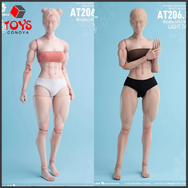 Worldbox AT206 1/6 Scale Female Muscle Joint Body Pale Light Tan 27cm Female Soldier Action Figure with Replaceable Arms