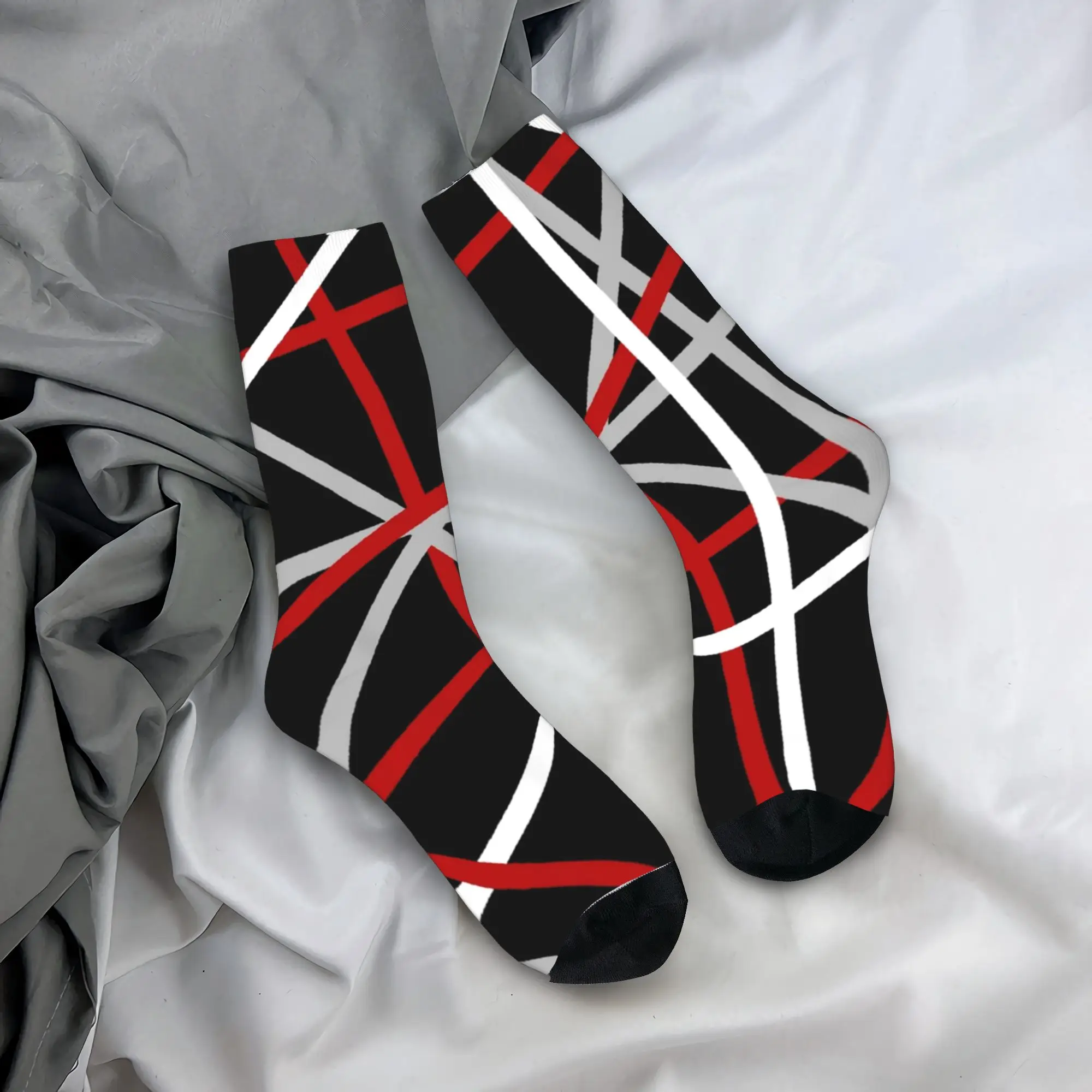 Calcetines para hombre Van Halen Abstract Lines, calcetines góticos de invierno, calcetines suaves y cálidos, calcetines gráficos para escalada, calcetines antibacterianos