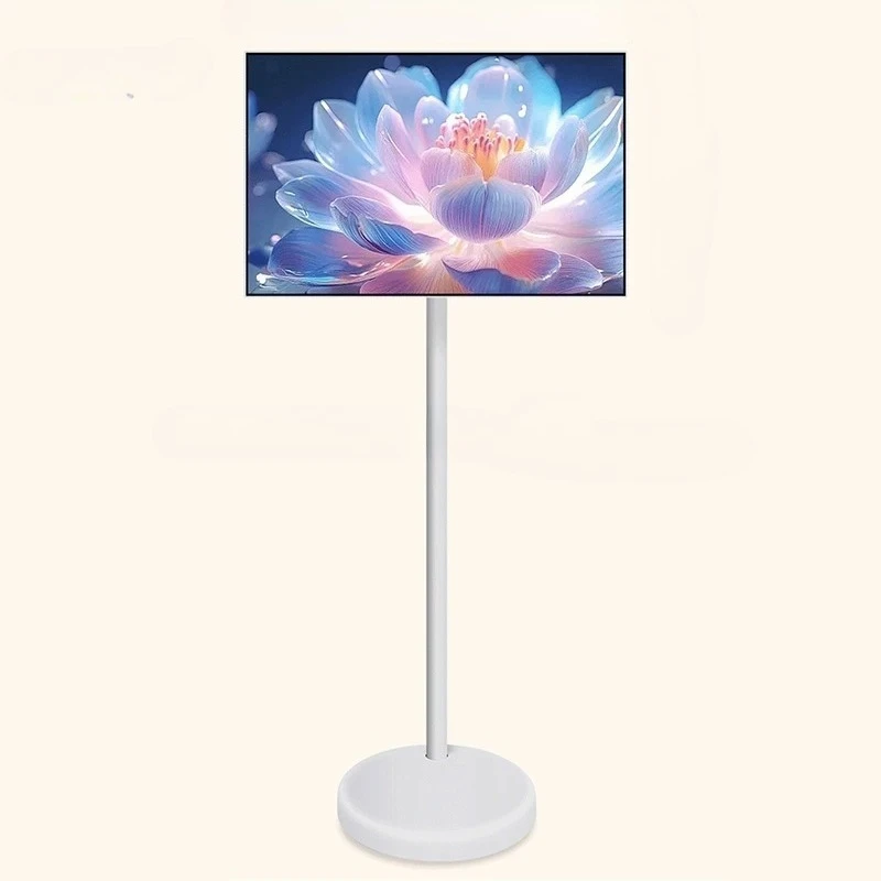 21.5 24 Inch Smart TV with Floor Stand Monitor Mobile Stand Battery for Fitness Home Office Wireless Casting Audio