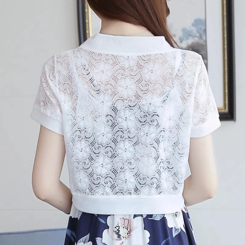 Tops Women Summer Long Sleeve Short Sleeve Lace Cape Elegant Cardigan Beach Shawl Spring And Summer Comfy Fashion