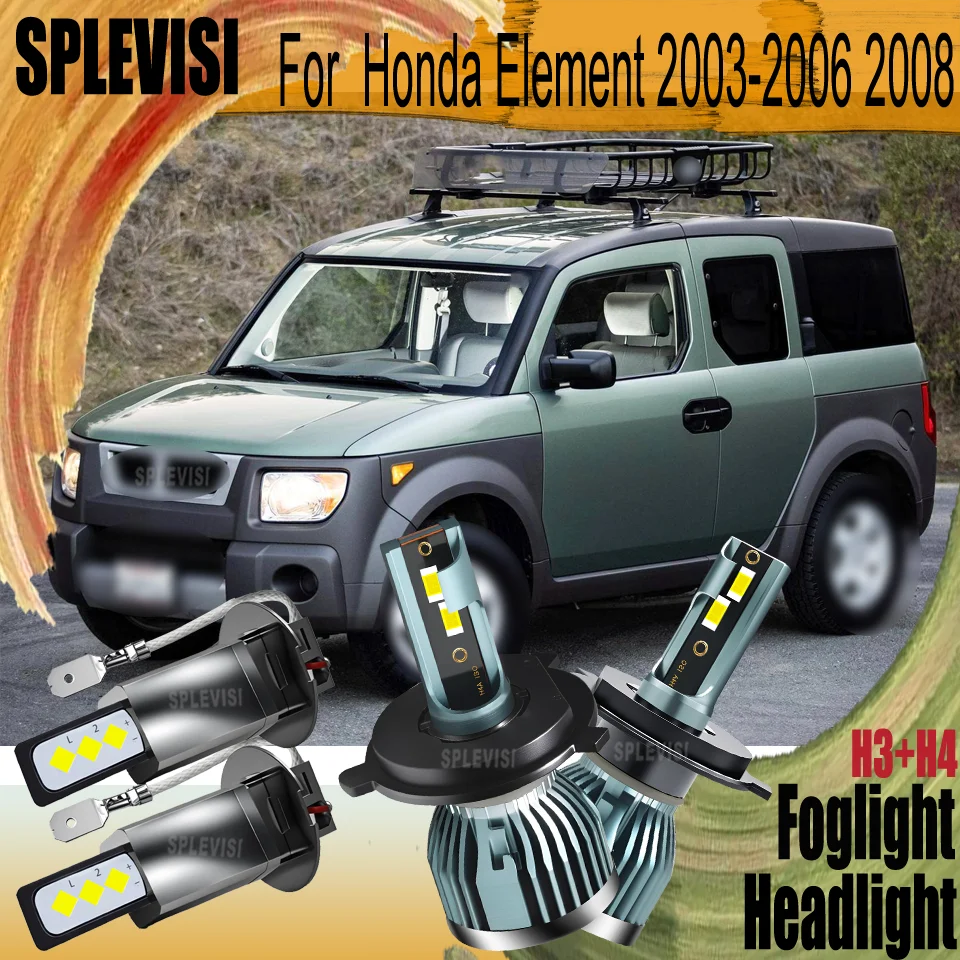 

Lifespan 60000hrs High-Performance LED Clear Night Vision H4 H3 Headlight Fog Light For Honda Element 2003 2004 2005 2006 2008