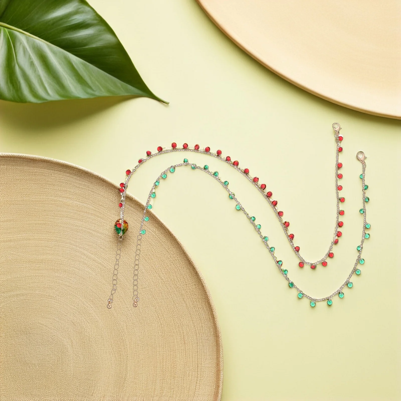 

2Pcs Boho Crystal Beads Choker Necklace Lightweight Summer Beach Jewelry Casual Wear Boho Jewelry Bohemian Choker Necklace