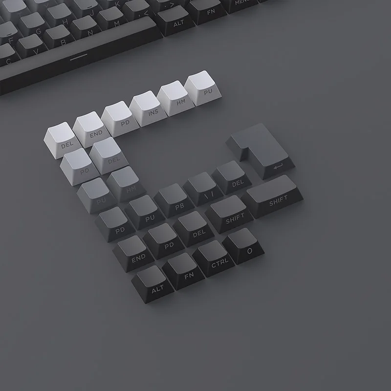 Polar day gradient side engraved luminous 133 key mechanical keycap PBT two-color injection molding factory height