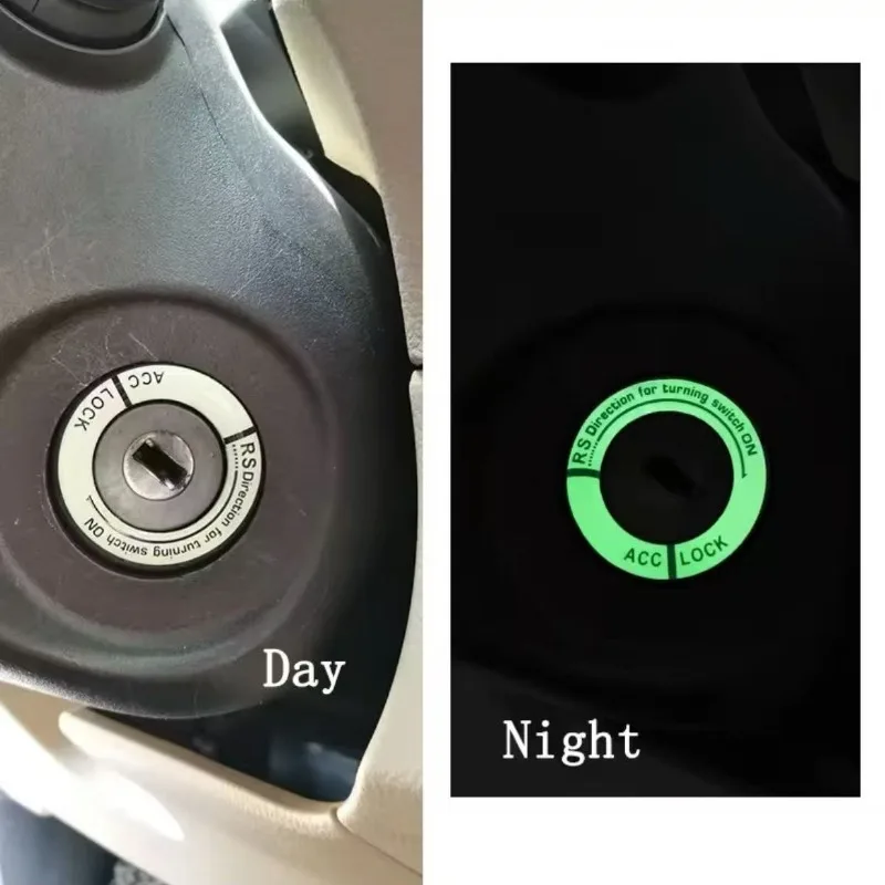 Night Luminous Car Ignition Key Ring Stickers Auto Motorcycle 3D Decals Decoration Key Fluorescent Circle