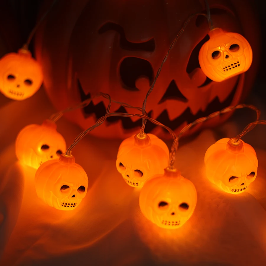 Halloween Pumpkin Lantern String LED Small Colorful Lantern Garden Bar Ghost House Shopping Mall Courtyard Decorative Lamp