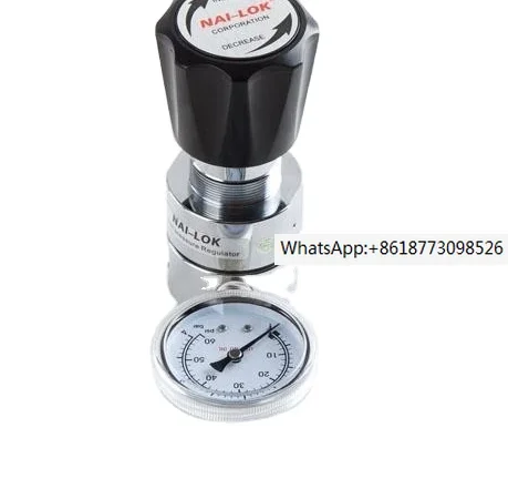 

Single stage 500 psi pressure regulator with one gauge for special gas