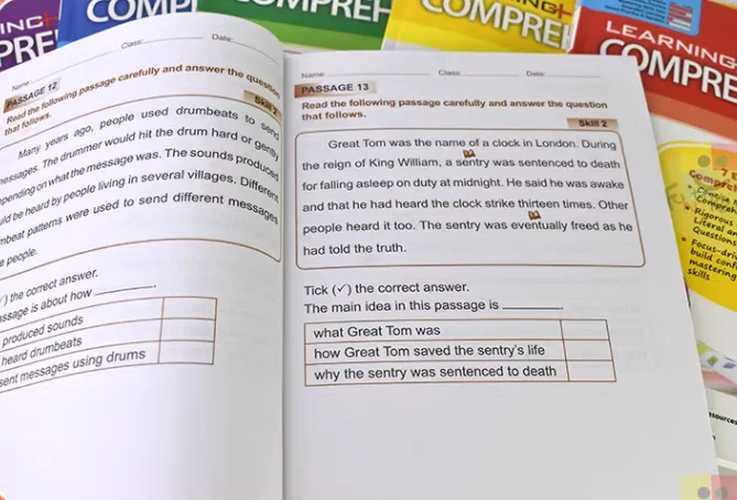 كتاب مدرسي لتعلم اللغة الإنجليزية ، مهارات الرياضيات ، طلاب المدارس الابتدائية في سنغافورة ، 6 كتب ، كتاب مدرسي