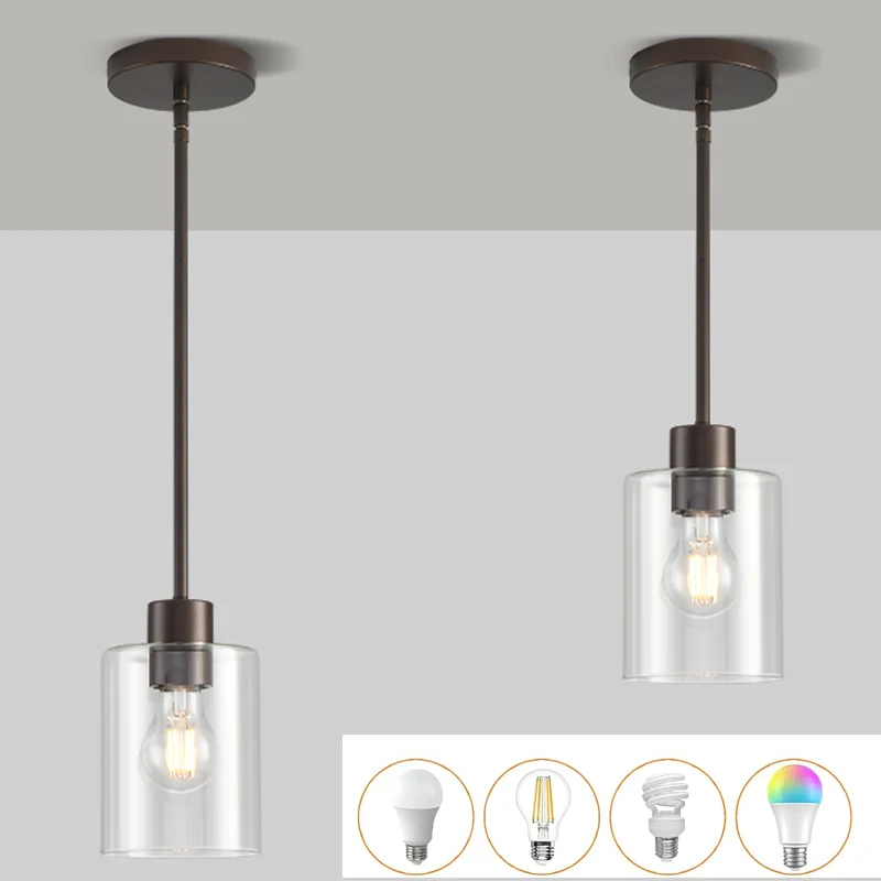 

Подвесной светильник из масляной бронзы, подвесной светильник из прозрачного стекла, светильник с несколькими стержнями, черный подвесной светильник с регулируемой высотой