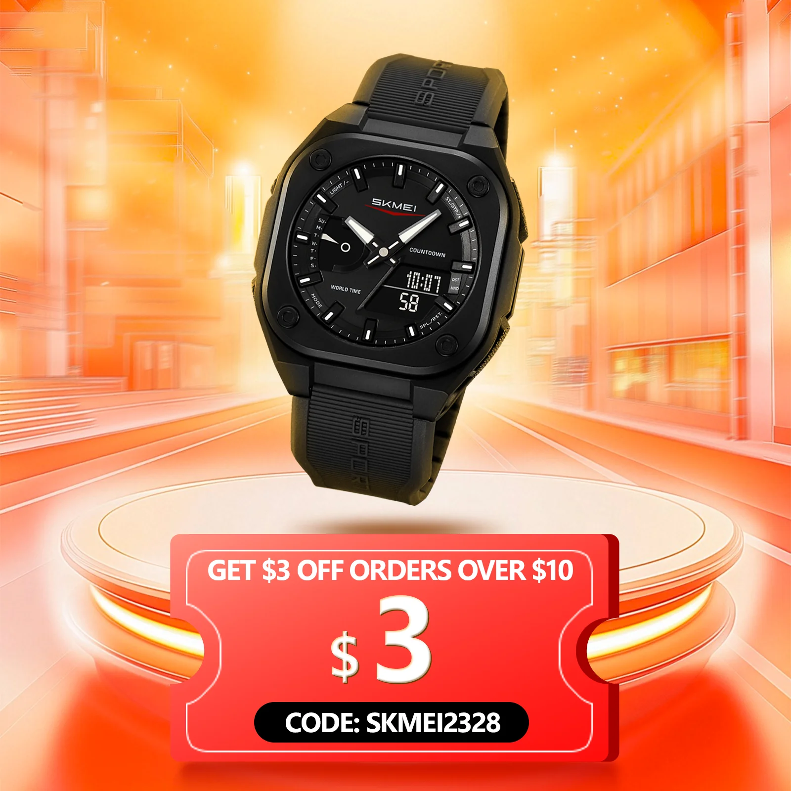 Reloj electrónico Digital deportivo de negocios SKMEI, relojes de cuarzo a la moda para Hombre, Reloj de pulsera resistente al agua con 4 alarmas, Reloj de pulsera, Hombre