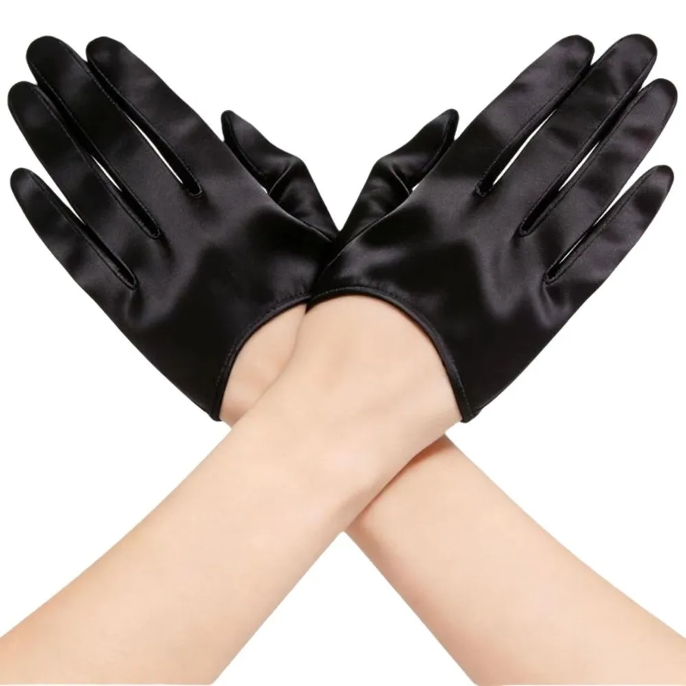 Anti-Slip Halloween Half Palm Gloves Palm Guard Shock Absorption Dance Performance Gloves Durable Short Style