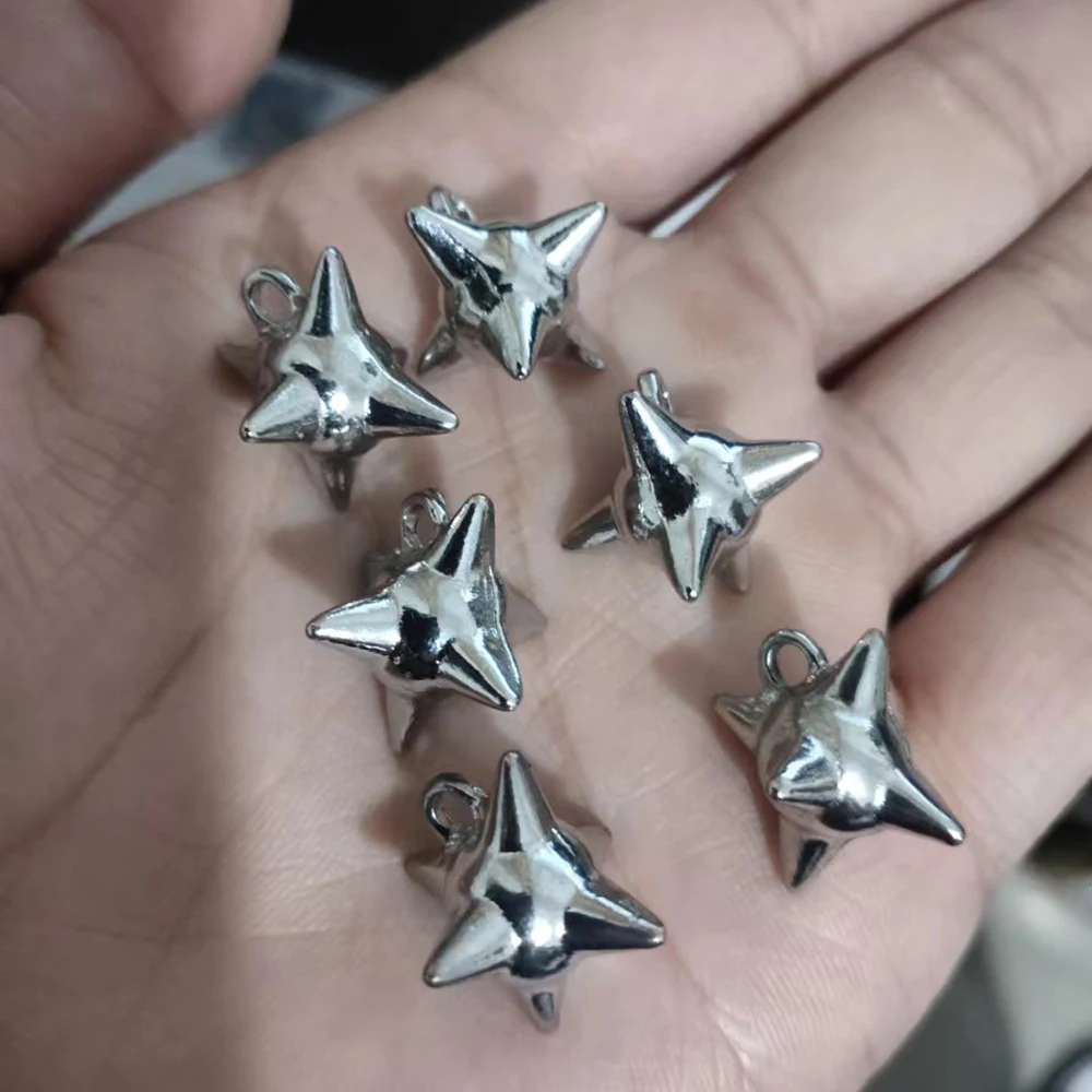 WZNB 8Pcs Alloy Thorns Charms Solid Ball Geometry Pendant For Hip Hop Jewelry Findings Making Diy Necklaces Bracelet Accessories