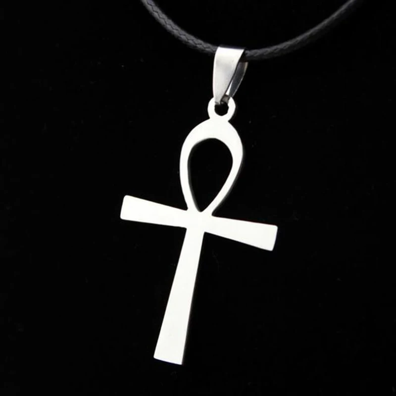 Stainless Steel Necklace for Women Men Vintage Fashion Ankh Pendant Charms Chokers African Jewelry Punk Goth Gothic