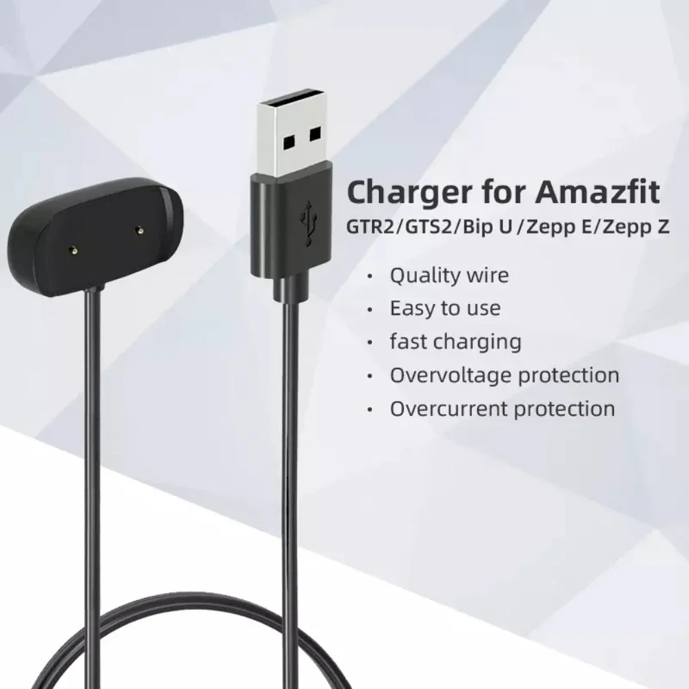 USB Charger For Amazfit GTS 2e GTS4 Mini bip 5 bip3 pro Active Charging Cable For Huami Amazfit GTR 2 Pop pro Smart Watch