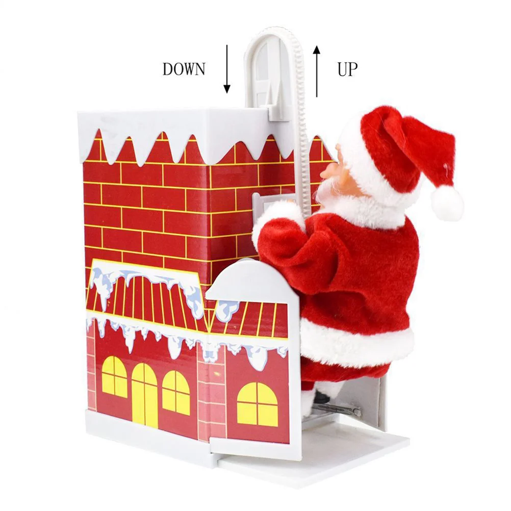 Santa Claus Christmas Music Electric Toy Cartoon Gift Climbing Chimney Batteries