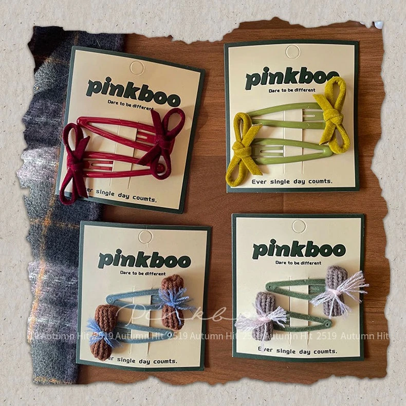 

New Plush Bow Hair Clips Handmade for Kids Side Bang Barrettes Fringe Holders Cute Toddler Daily Headwear Accessory