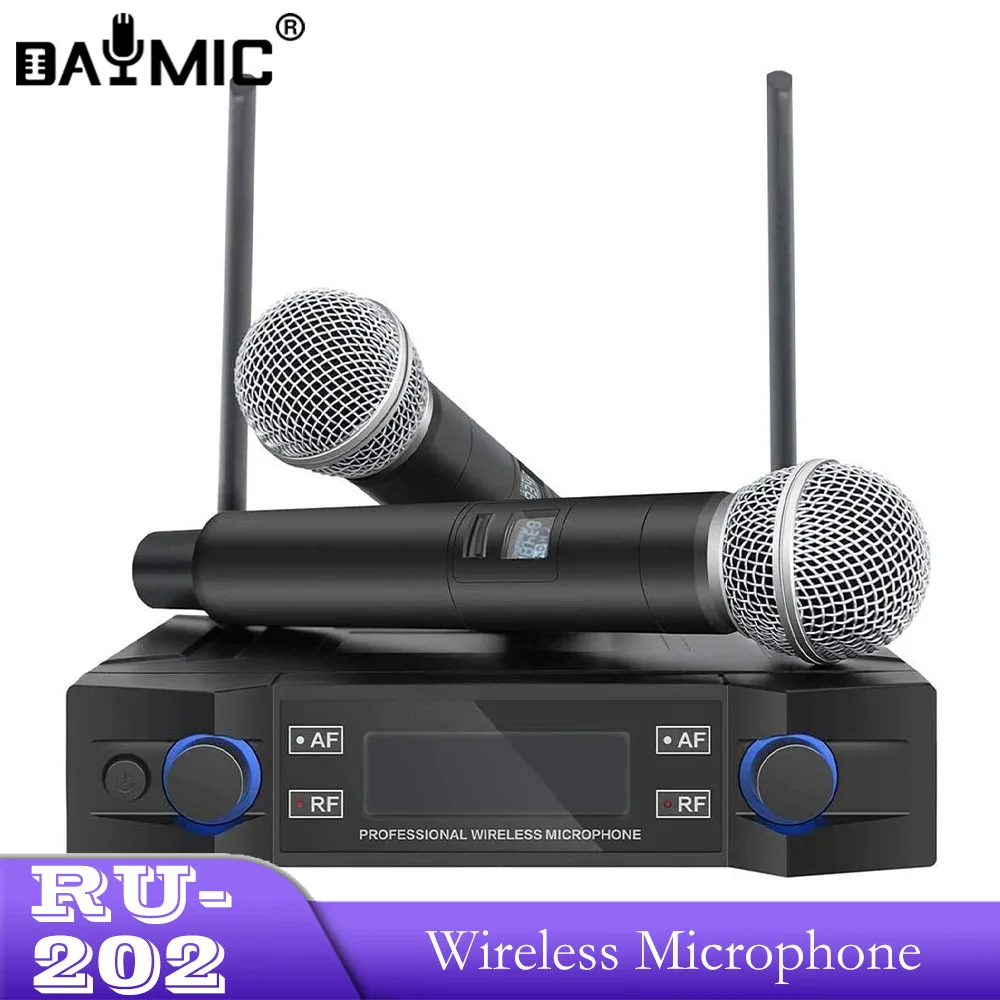 AOSHEN RU-202 Wireless Microphones For Singing, Home Karaoke, Meetings, Weddings, Lectures, Churching, Parties