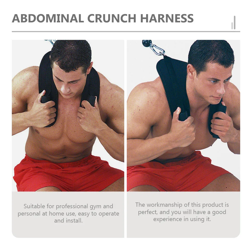 

Professional Abdominal Crunch Harness Black PVC Nylon Core Training Strap Abdominal Workout Muscle Exerciser Fitness Pulling