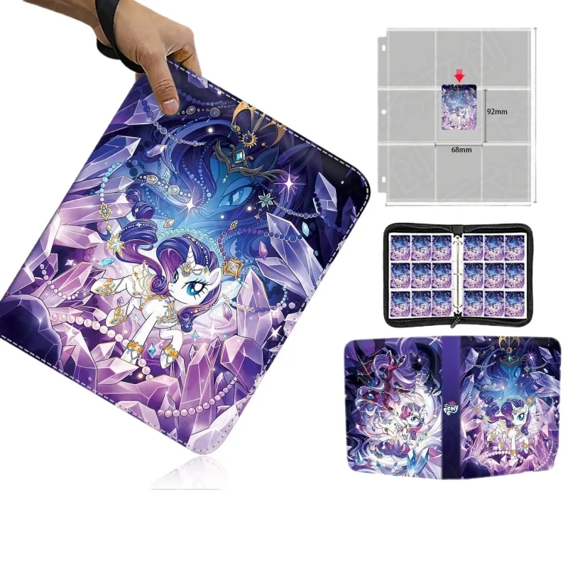 my little pony card binder My Little Pony Collectible Card Game Binder with Foil Card - Bundle with MLP Collectible Playing Cards and MLP Stickers