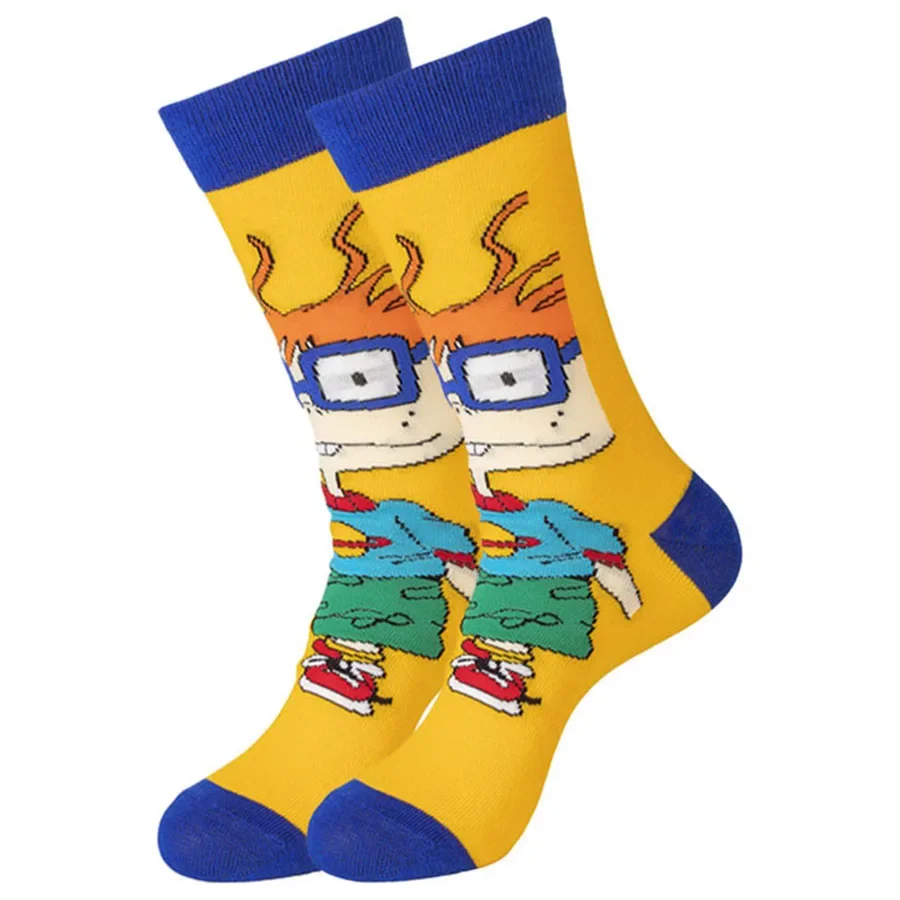 15 Pasang Kaus Kaki Karakter Anime Kartun Pria Wanita Desain Manusia Salju Natal Halloween Laba-laba Gaya Hip Hop Kaus Kaki Lucu Unik