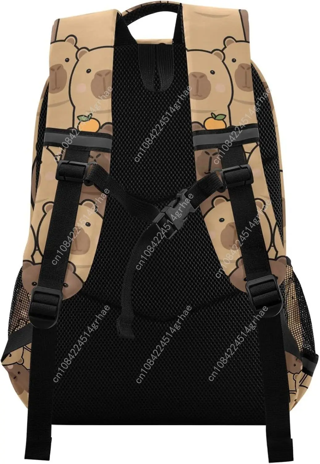 Cute Capybara with Orange Backpack for Boys Girls Elementary School Bag Kids Bookbag Travel Rucksack